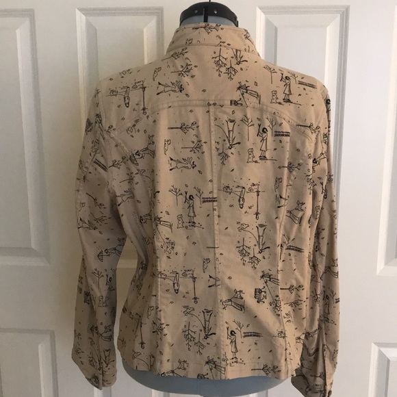 Dog Scenes Christopher & Banks Tan & Black Denim Jacket Umbr… - Picture 4 of 15